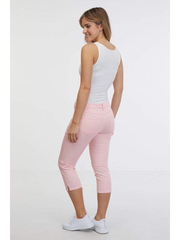 Sam 73 Svetlo roza ženske tričetrtinske kavbojke ozkega kroja SAM 73 Amara