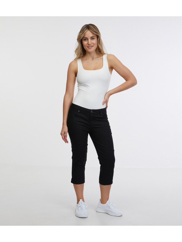 Sam 73 Črne ženske tričetrtinske kavbojke ozkega kroja SAM 73 Amara