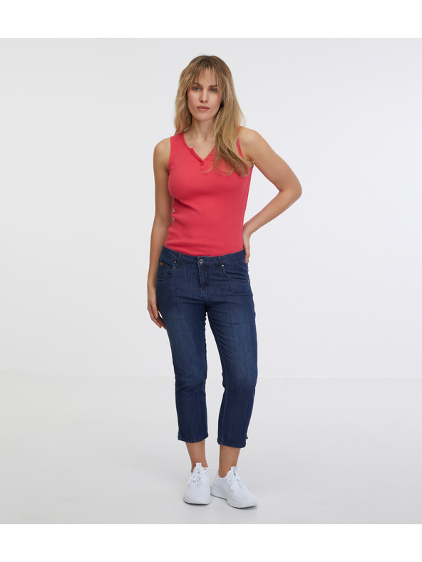 Sam 73 Temno modre ženske tričetrtinske ravne kavbojke SAM 73 Antonella