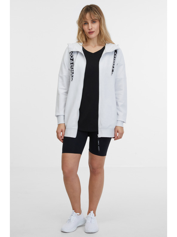 Sam 73 Svetlo siva ženska jopa s kapuco na zadrgo SAM 73 Lisa