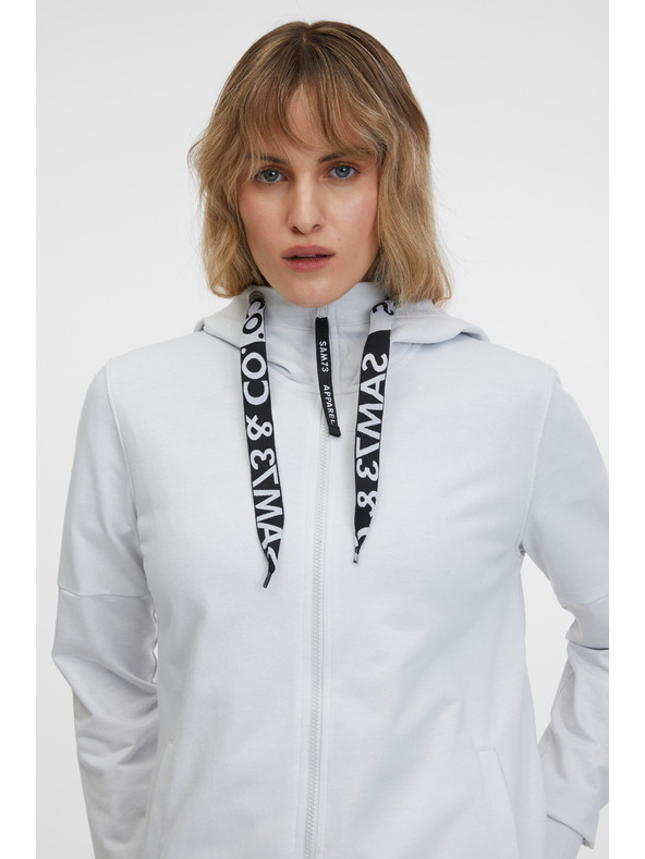 Sam 73 Svetlo siva ženska jopa s kapuco na zadrgo SAM 73 Lisa