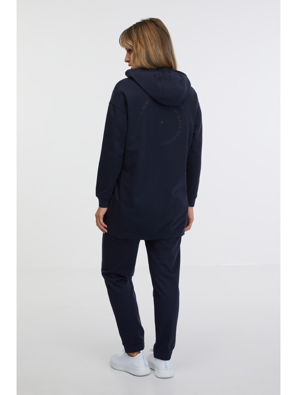 Sam 73 Temno modra ženska podaljšana jopa s kapuco SAM 73 Lola