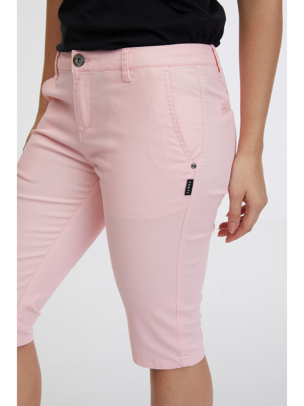 Sam 73 Svetlo roza ženske kapri hlače SAM 73 Ariel