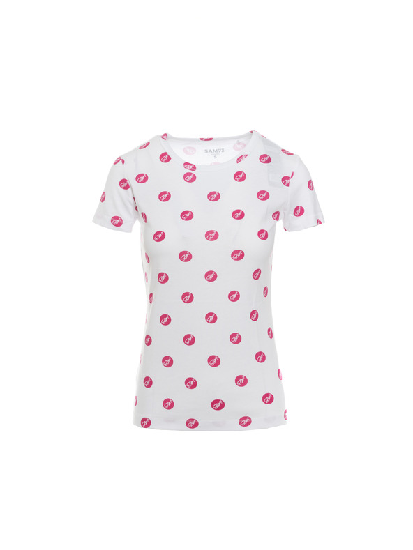 Sam 73 Bela ženska majica s potiskom SAM 73