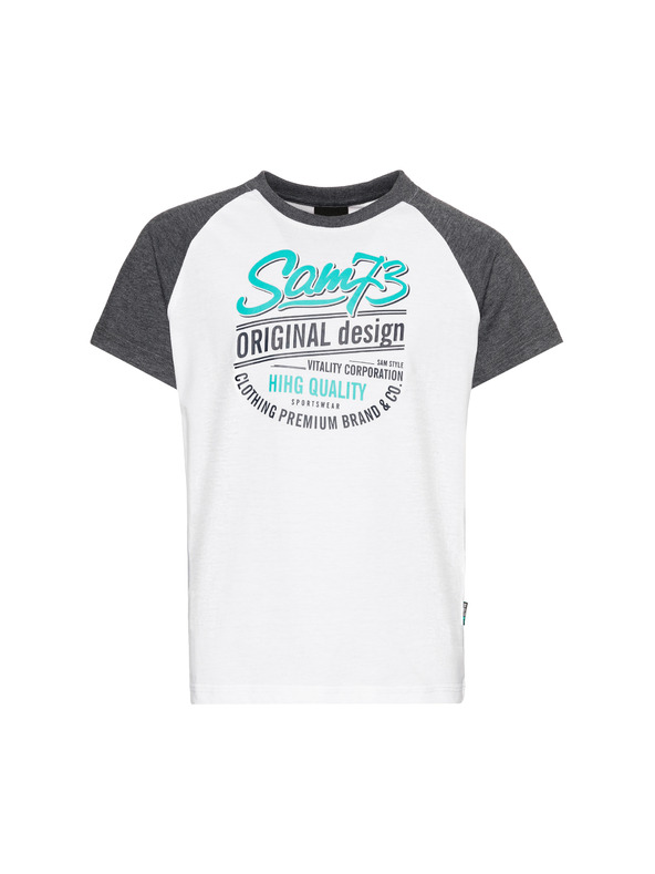 Sam 73 Bela fantovska majica s potiskom SAM 73