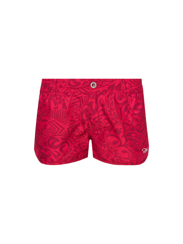 Sam 73 Rdeče ženske kratke hlače z vzorcem SAM 73
