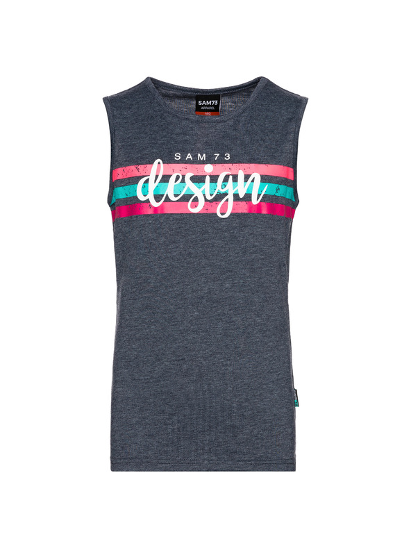 Sam 73 Temno modra dekliška majica s potiskom SAM 73