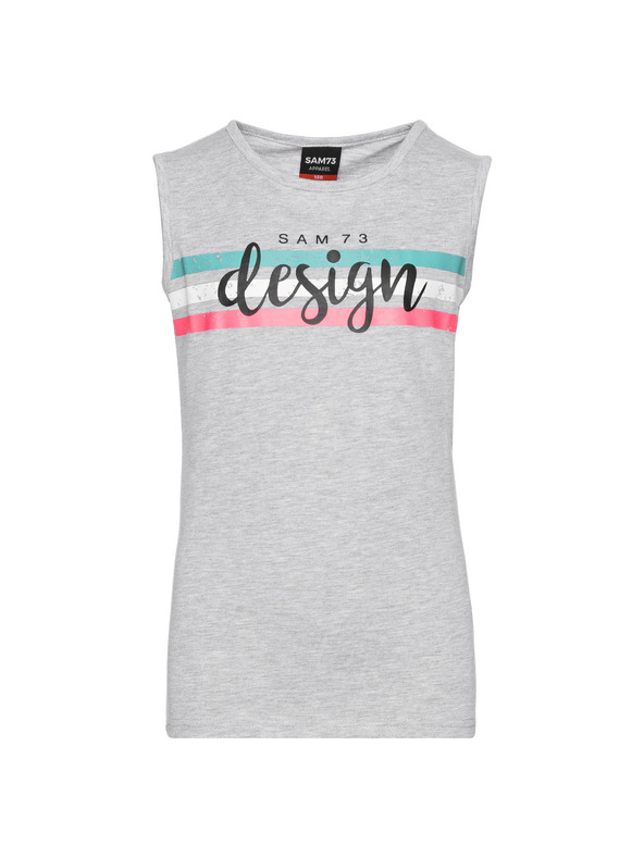 Sam 73 Siva dekliška majica s potiskom SAM 73