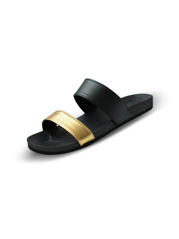 Sam 73 Ženski natikači v zlato-črni barvi SAM 73