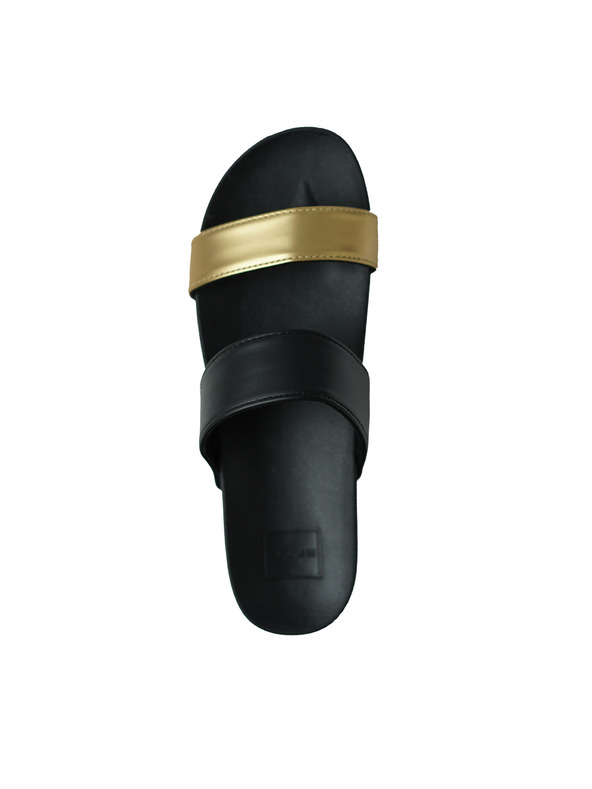 Sam 73 Ženski natikači v zlato-črni barvi SAM 73