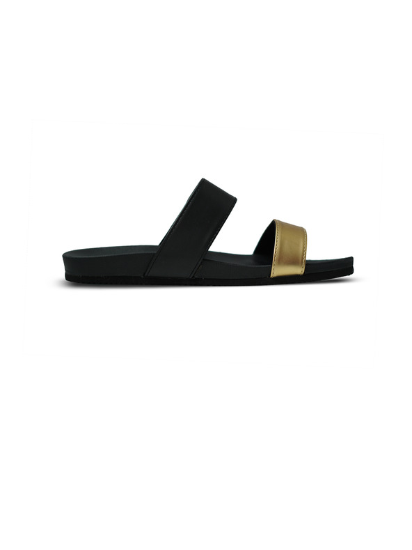 Sam 73 Ženski natikači v zlato-črni barvi SAM 73