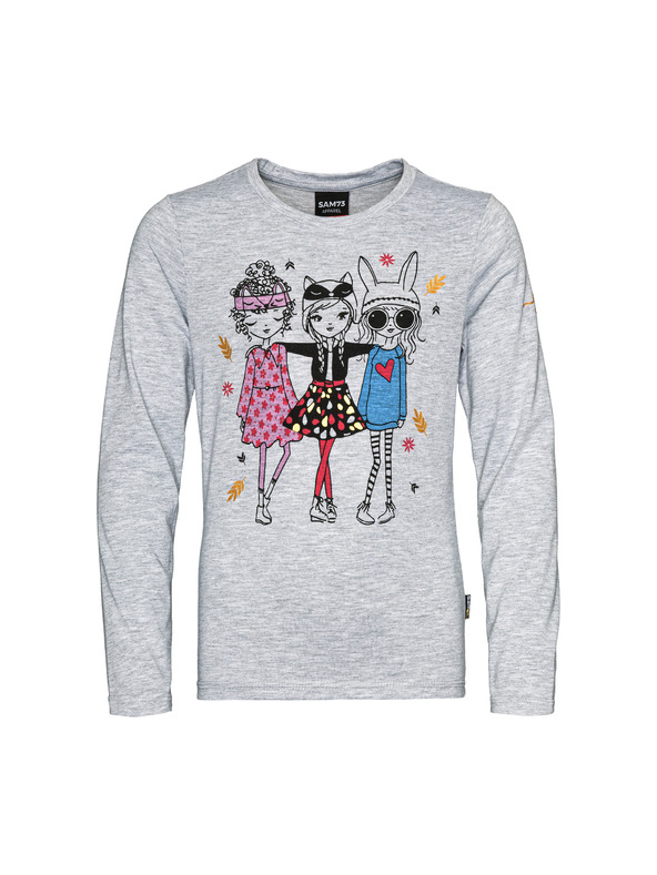 Sam 73 Siva dekliška majica s potiskom SAM 73 Camilla