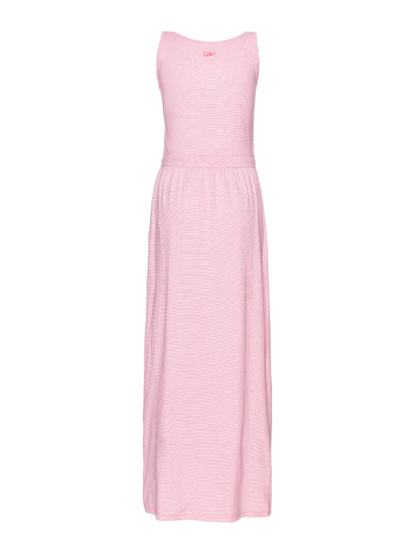 Sam 73 Rožnate prugaste ženske maksi obleke z zavezovanjem SAM 73