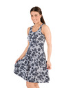 Sam 73 Modre ženske cvetlične obleke z izrezom na hrbtu SAM 73