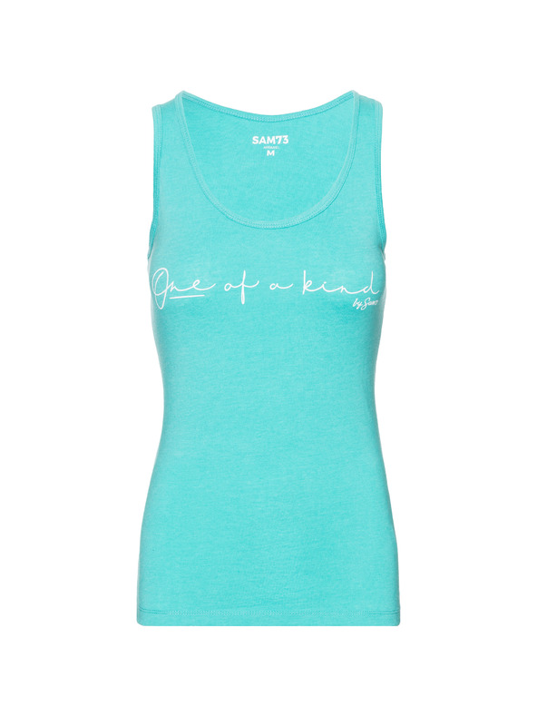 Sam 73 Turkizno žensko tanko oblačilo z napisom SAM 73
