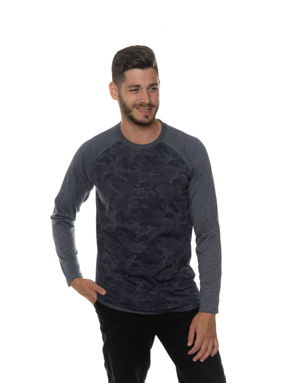 Sam 73 Temno modra moška vzorčasta majica SAM 73