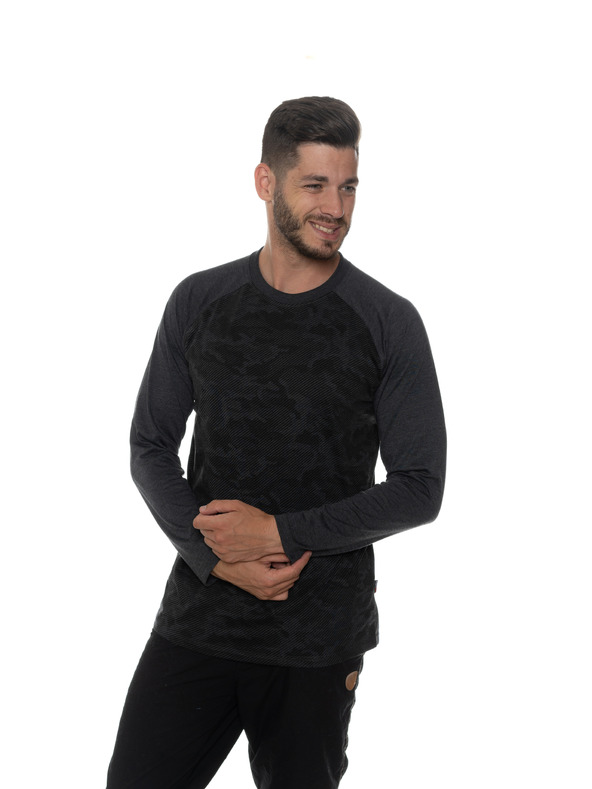 Sam 73 Temno sivo moško vzorčasto majico SAM 73