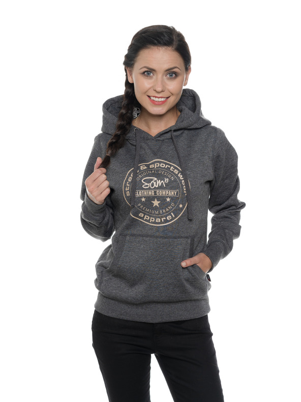 Sam 73 Temno siva ženska majica zotiskom SAM 73