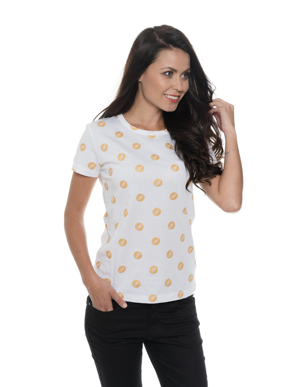 Sam 73 Bela ženska majica s potiskom SAM 73