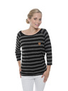 Sam 73 Črno-sivo prugasto žensko majico SAM 73