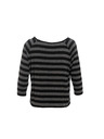 Sam 73 Črno-sivo prugasto žensko majico SAM 73