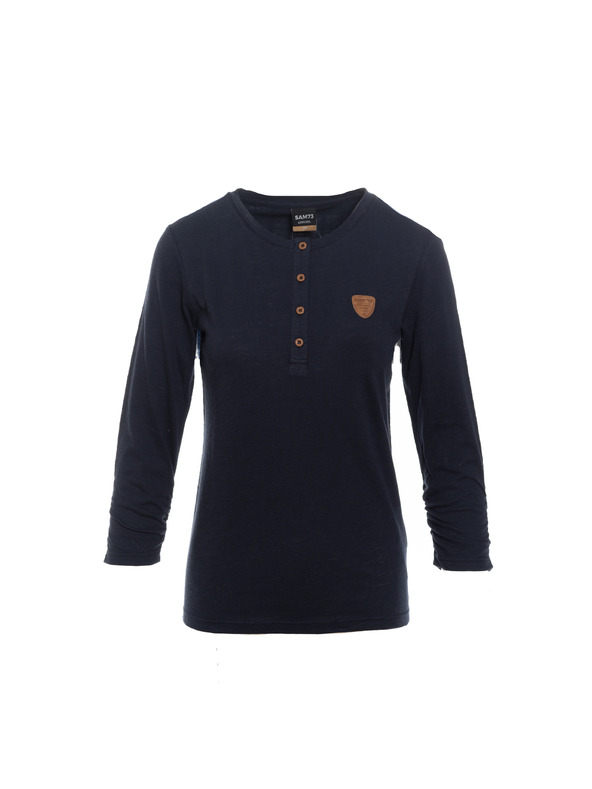 Sam 73 Temno modra ženska majica s tiskom SAM 73