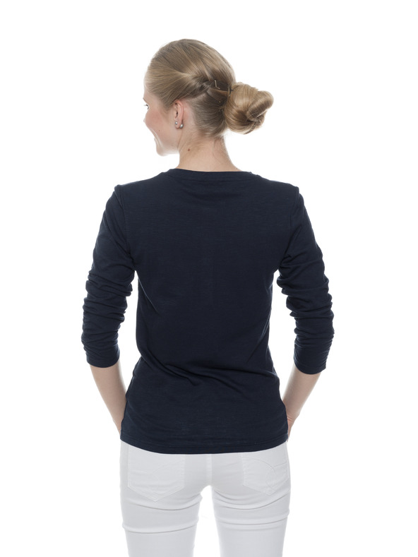 Sam 73 Temno modra ženska majica s tiskom SAM 73