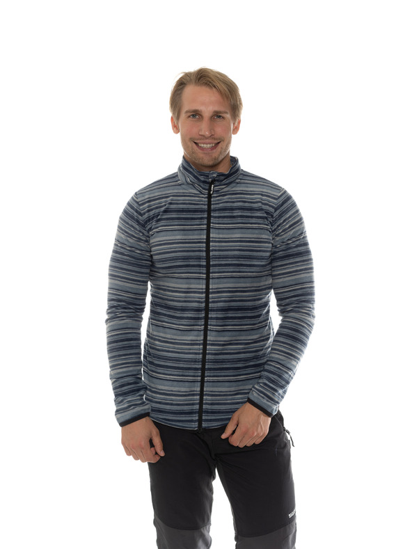 Sam 73 Modra moška fleece prugasta jopica SAM 73