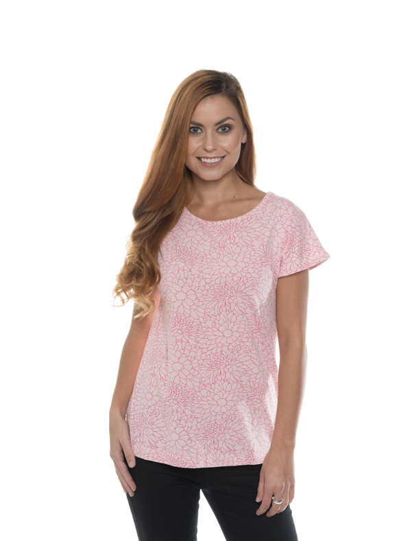 Sam 73 Rožnata ženska cvetlična majica SAM 73