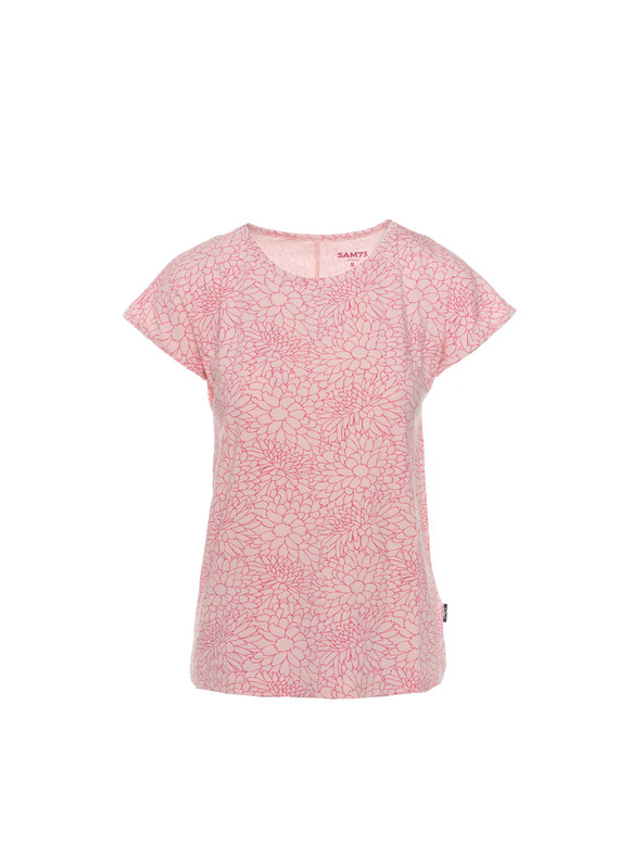 Sam 73 Rožnata ženska cvetlična majica SAM 73