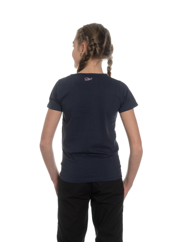 Sam 73 Temno modro dekliško majico s potiskom SAM 73