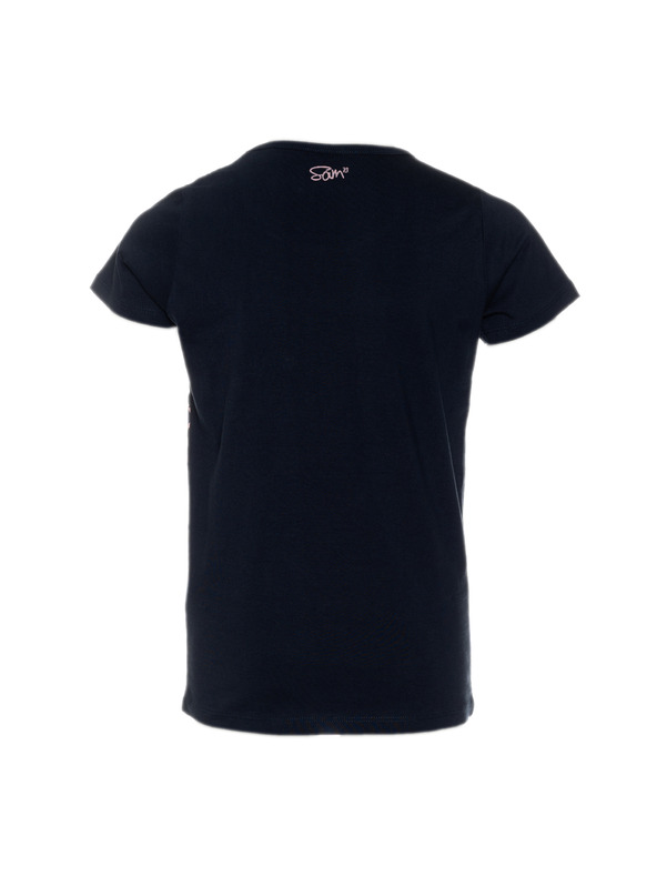 Sam 73 Temno modro dekliško majico s potiskom SAM 73
