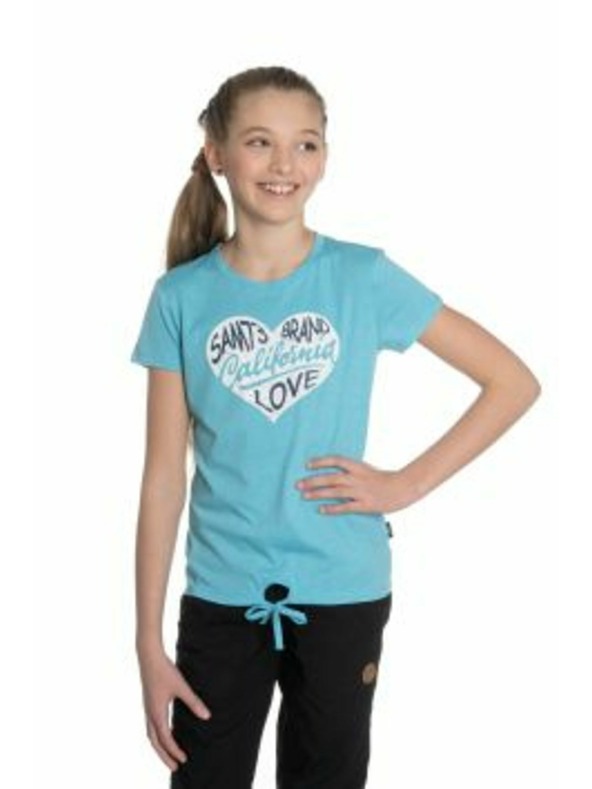 Sam 73 Modra dekliška majica s potiskom SAM 73