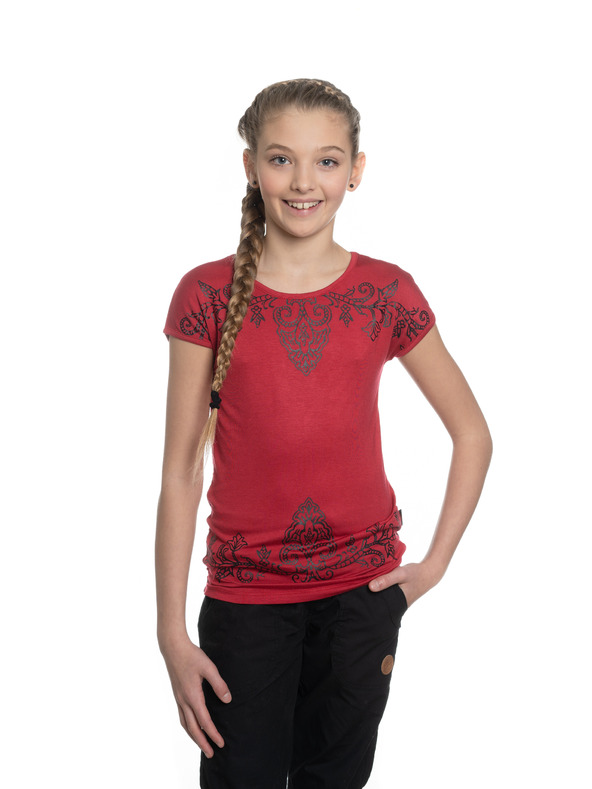 Sam 73 Rdeča dekliška majica s potiskom SAM 73