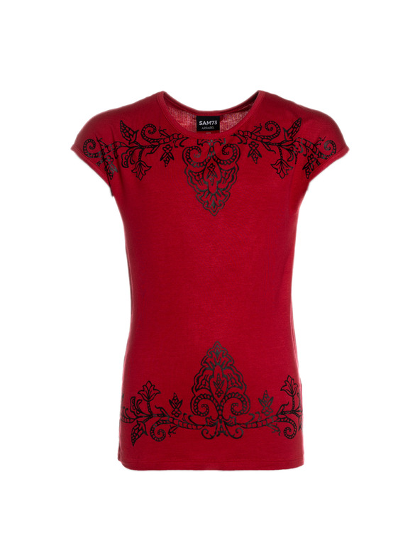 Sam 73 Rdeča dekliška majica s potiskom SAM 73