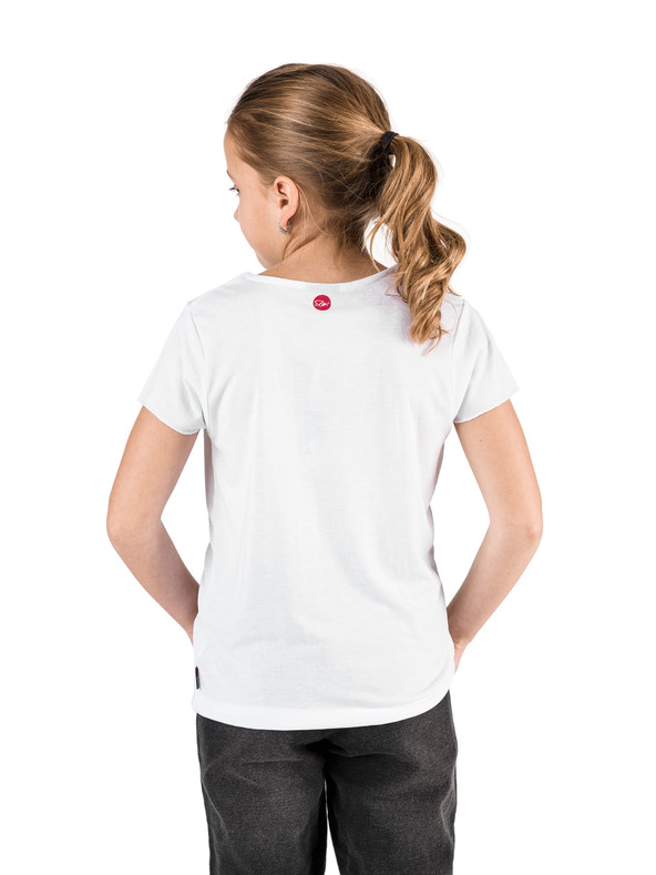 Sam 73 Bela dekliška majica s potiskom SAM 73