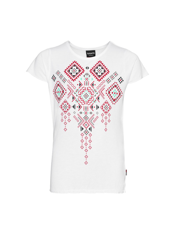 Sam 73 Bela dekliška majica s potiskom SAM 73