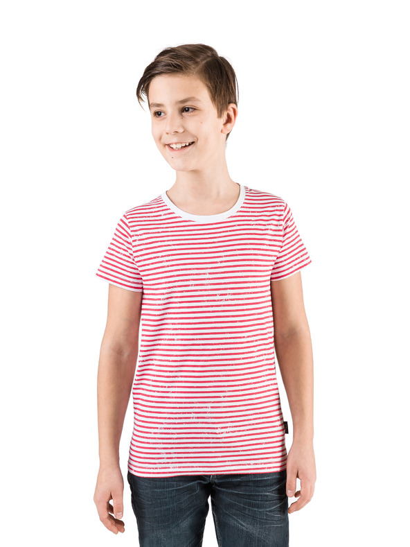 Sam 73 Rdeče-belo prugasto otroško majico SAM 73
