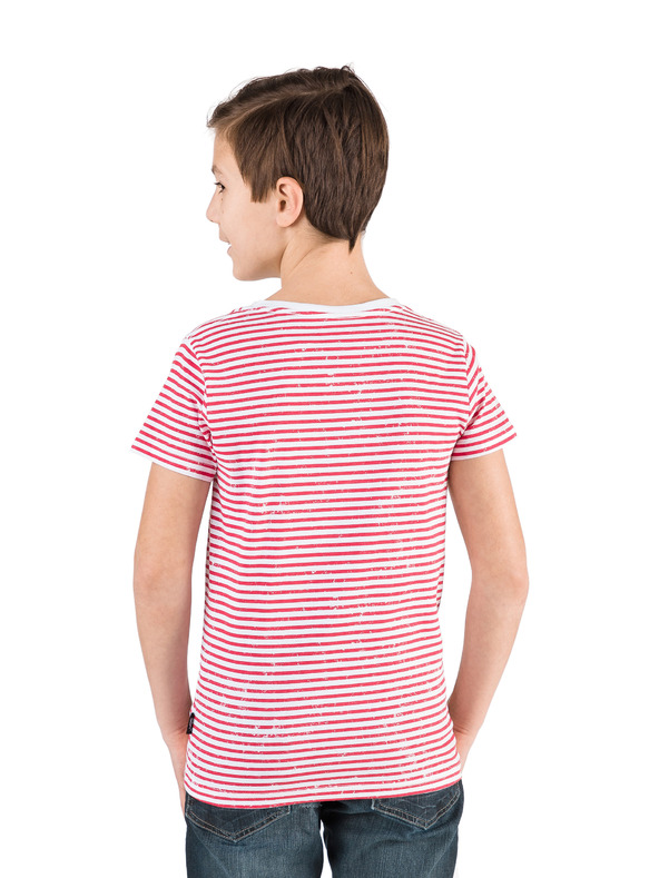 Sam 73 Rdeče-belo prugasto otroško majico SAM 73