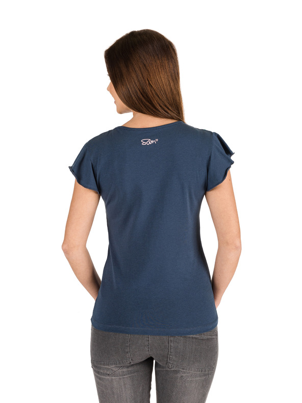 Sam 73 Temno modra ženska majica z potiskom SAM 73 Lepsa