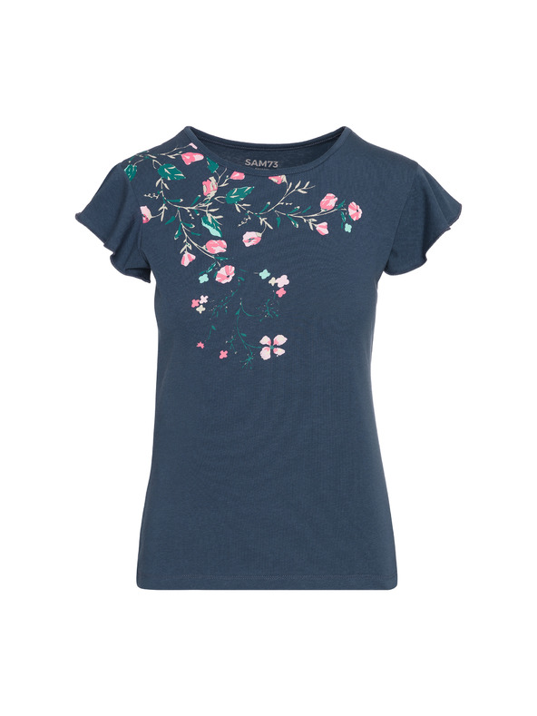 Sam 73 Temno modra ženska majica z potiskom SAM 73 Lepsa