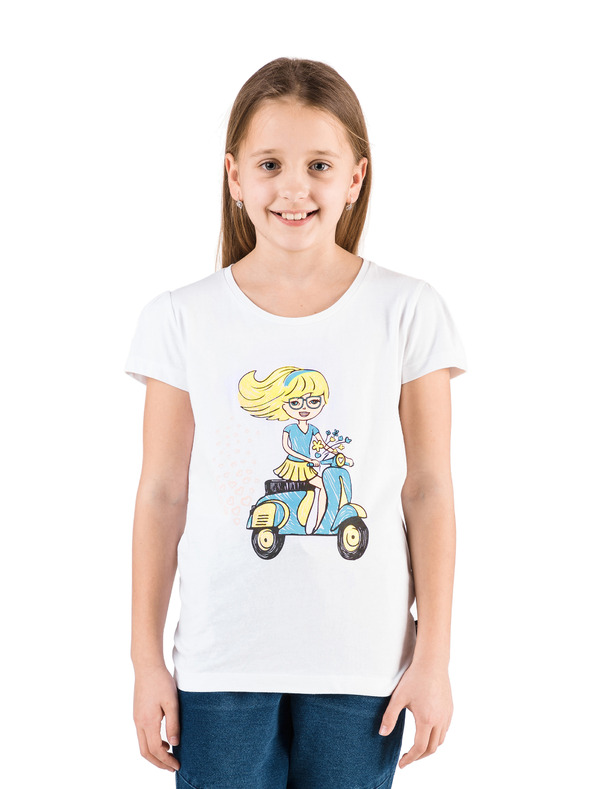 Sam 73 Belo dekliško majico s potiskom SAM 73 Aldiaro