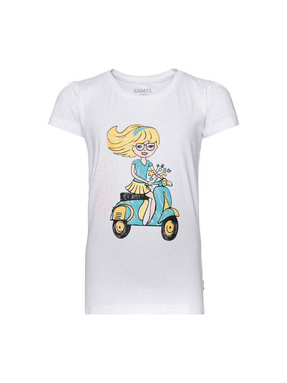 Sam 73 Belo dekliško majico s potiskom SAM 73 Aldiaro