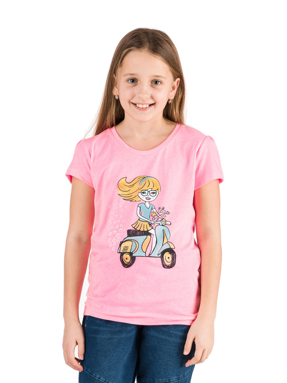 Sam 73 Rožnato dekliško majico s potiskom SAM 73 Aldiaro