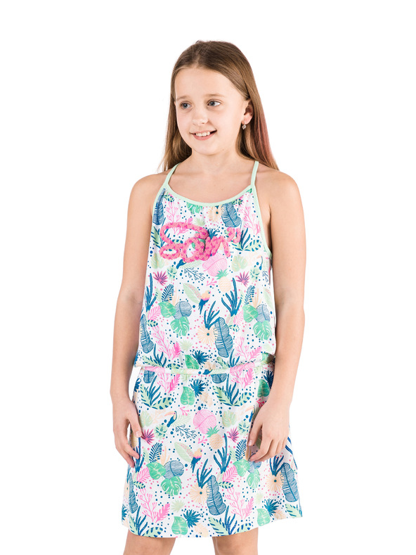 Sam 73 Rožnato-modre vzorčaste dekliške obleke SAM 73 Lemo