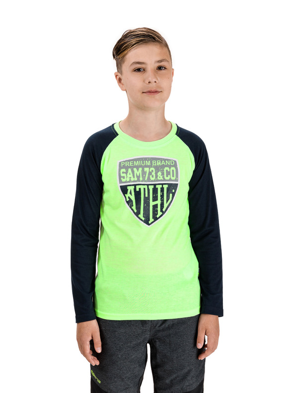 Sam 73 Zeleno dečjo majico s potiskom SAM 73 Blake