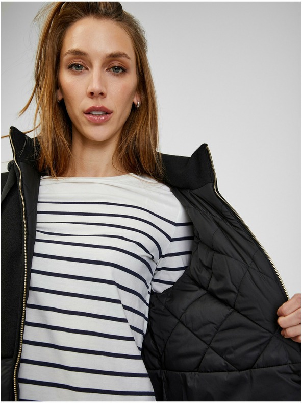 Orsay Črn ženski prešit plašč ORSAY Selina