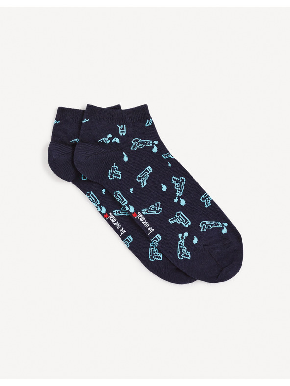 Celio Temno modre moške nogavice z vzorcem Celio Gisomistol