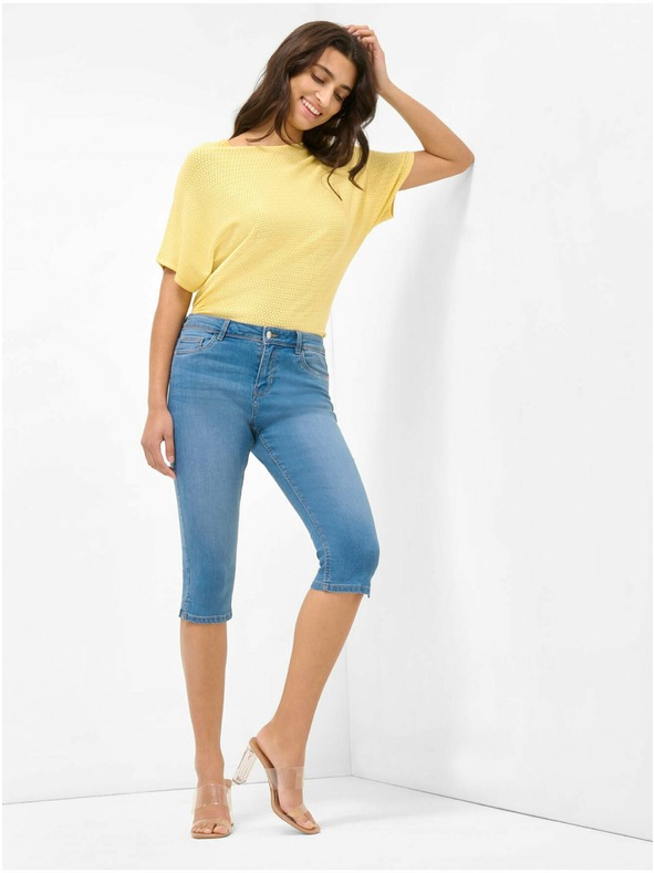 Orsay Modre denim tričetrtinske kratke hlače ORSAY