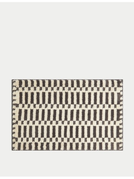 Marks & Spencer Hitro sušeča se kopalna podloga iz bombažne mešanice z geometrijskim motivom Marks & Spencer siva